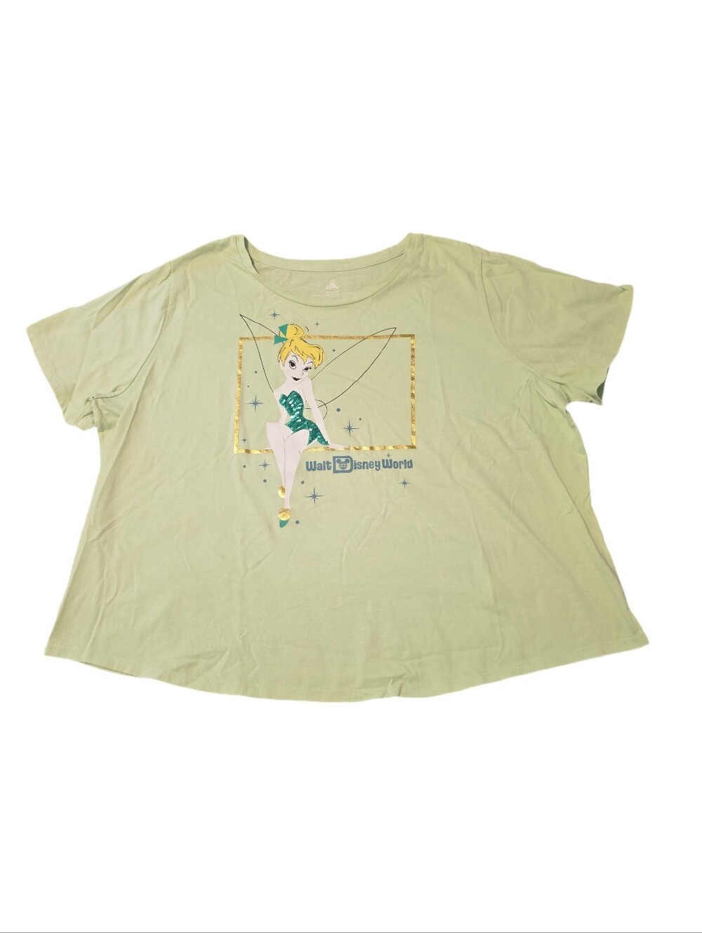 Disney Parks Walt Disney World Tinker Bell Green Sparkle T-Shirt - Size 2X